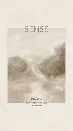 the cover art for sense, which features an abstract landscape with white and beige colors