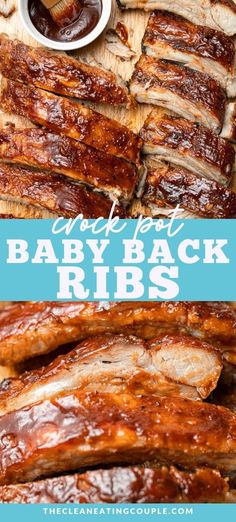 baby back ribs on a cutting board with bbq sauce