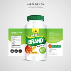 a label design for a brand with an image of a jar of fruit and vegetables