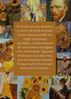 a collage of paintings with words written in spanish and english on the bottom right corner