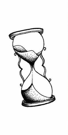 an hourglass with sand running through it and the word time is now written in black ink