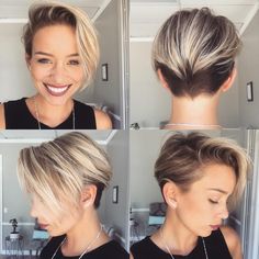 See this Instagram photo by @sarah_louwho • 452 likes Hairstyles Messy, Long Pixie Cuts, Undercut Hairstyles, New Haircuts, Blonde Pixie, Short Hair Styles Pixie