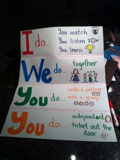 a child's handmade poster with the words i do and we do