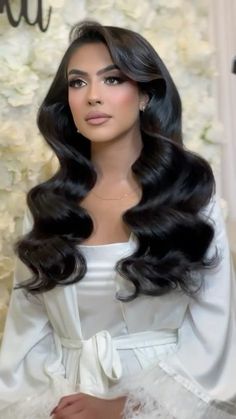 Bridal Hair Down, Formal Hairstyles For Long Hair, Long Hair Wedding Styles, Glam Hair, Wedding Hair Inspiration, Bridal Hair And Makeup, Wedding Hair And Makeup, Love Fashion, Aesthetic Hair