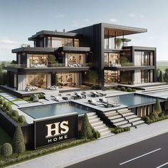 this is an artist's rendering of a luxury home in the suburbs of los angeles