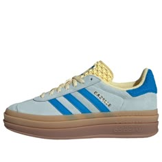 (WMNS) adidas Gazelle Bold 'Almost Blue Yellow' IE0430 Adidas Shoes Gazelle, Yellow Trainers, Adidas Gazelle Bold, Gazelle Bold, Yellow Adidas, Bold Shoes, Adidas Shoes Originals, Limited Edition Sneakers, Adidas Originals Women