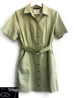 Vintage 70s80s dress  pastel green  button up  safari shirt dress  Size 38  Condition good Pastel Summer Dresses, Red Longsleeve, Casual Cottagecore, Pastel Shirt, Mod Dress 60s, Vintage Shirt Dress, Dress Pastel, Dress With Collar, Safari Shirt