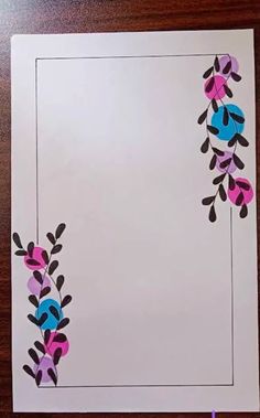 a piece of paper that has some flowers on it