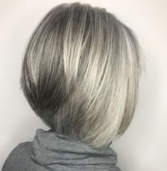 Straight Inverted Gray Bob For Fine Hair Bronde Bob, Grey Bob Hairstyles, Tan Skin Blonde Hair, Blending Gray Hair