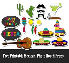 the mexican photo booth props are ready to be used for your own party or event