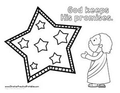 a coloring page with an image of a star and the words god keeps his promises