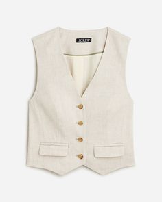 Classic vest in stretch linen blend Polo Women, Linen Shop, Suit Shop, New T, Blazers For Women, Crochet Dress, Kids Wear, Linen Blend, Short Sleeve Shirt