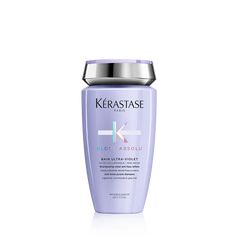 This Ultra-violet iridescent fluid, neutralizes brassy & yellow undertones and boosts color. This anti-brass dual action formula, cleanses the hair of dirt and excess oils, while providing a care benefit to damaged blonde hair allowing you to be able to use daily. Say goodbye to brassy hair and hello to vibrant, luminous blonde hair. 16x stronger hair* Helps repair surface damage in one use Instrumental test after application of Bain Ultra-Violet & Cicaflash: *vs non-conditioned shampoo Nourishing Anti Brassy Illuminates Hair . | Kérastase - Bain Ultra-Violet Purple Luxury Shampoo - 250 ml Kerastase Blond, Healthy Blonde Hair, Best Purple Shampoo, Purple Shampoo For Blondes, Violet Shampoo, Blonde Shades, Brassy Hair, Purple Shampoo And Conditioner, Mallow Flower