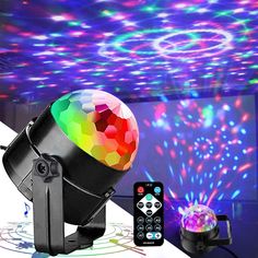 a colorful light projector with remote control