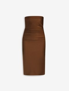 Find MAX MARA Slim-fit Shiny Dress on Editorialist. Figure-hugging Lycra jersey dress with a shiny finish and a special fastening that divides the skirt and top. The interior is lined with the same material for comfort and a substantial feel. The versatile construction allows it to be worn as a single piece, as separates or with the top gathered at the waist for a bandeau effect. Max Mara Dress, Shiny Dress, Shiny Dresses, Skirt And Top, Max Mara, Jersey Dress, Skirt Top, Single Piece, Jersey Fabric