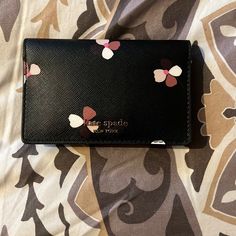 Kate Spade Small Snap Bifold Wallet Ameron Dusk Buds Ditsy Blackmulti Brand New, Never Used Wlru5663 Black Card Holder With Interior Slots, Kate Spade Black Wallet With Interior Card Slots, Kate Spade Black Rectangular Wallet, Bags Kate Spade, Blue Wallet, Id Wallet, Kate Spade Wallet, Slim Wallet, Zipper Wallet