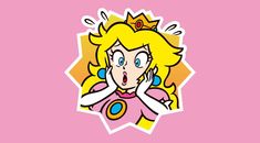 the princess peach from mario kart is making a face and holding her hands up to her