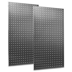 two metal panels with white dots on them