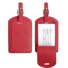 Travel in Style with Our Durable PU Leather Luggage Tag Upgrade your travel experience with our stylish and durable PU Leather Luggage Tag. Crafted for the modern traveler, this luggage tag combines practicality and elegance, ensuring that your baggage is always identifiable and secure. Whether you're jetting off for a business trip or embarking on a well-deserved vacation, our luggage tag is the perfect accessory to complement your journey. Features That Enhance Your Travel Experience Our PU Le Versatile Rectangular Travel Accessories For Business Trips, Rectangular Travel Accessories With Zipper Closure For Trips, Classic Rectangular Travel Accessories For Weekend Trips, Leather Rectangular Luggage Tag For Travel, Modern Rectangular Travel Accessories With Luggage Sleeve, Modern Leather Luggage Tag For Travel, Modern Rectangular Travel Accessories For Business Trips, Classic Rectangular Luggage Tag For Daily Use, Red Rectangular Travel Luggage