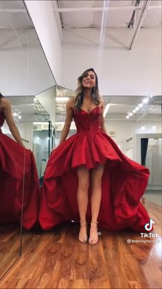 Crying In My Prom Dress, Red High Low Dress, High Low Prom Dresses, Fashion Attire, Red Prom Dress, Senior Year, Red Formal Dress, Elegant Dresses, Prom Dress