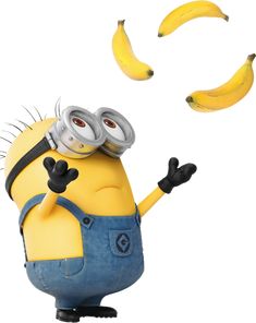 a despicable minion is throwing bananas in the air