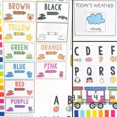 this is an image of color words and pictures