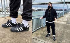 Adidas Superstar Black Outfits Men Streetwear Superstar Outfit Men, Adidas Superstar Outfit Summer, Superstar Black Outfit, Adidas Superstar Outfit Men, Adidas Superstar Black And White