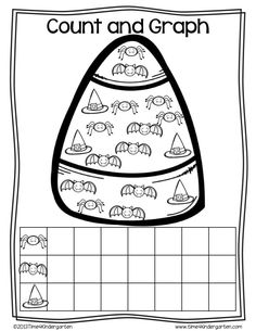 a halloween themed worksheet for counting and graphing