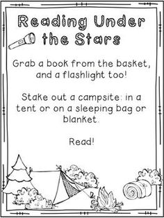 reading under the stars activity packet