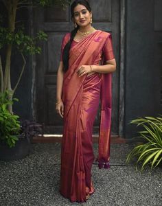 Type: Saree Saree Color: Magenta  Blouse Color: Magenta  Saree Length: 5.5 Mtrs Blouse Length: 0.80 Mtr Fabric: Lichi Silk Work: Zari Weaving Care Instruction: Hand Wash Product Code: 48813 Floral Print Sarees, Silk Saree Kanchipuram, Designer Sarees Collection, Indian Saree Blouse, Simple Sarees, Color Magenta, Satin Saree, Trendy Sarees