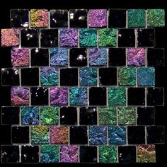 colorful glass mosaic tile with black background