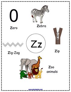 the letter z worksheet with animals and letters to learn how to read them