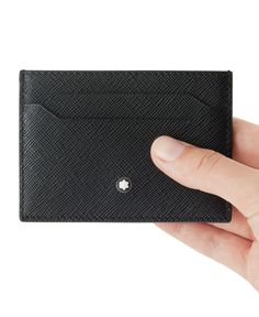 in stock Classic Black Wallet For Work, Elegant Black Bifold Card Holder, Card Holder Leather, Sign I, Printed Leather, Card Slots, Card Holder, Leather