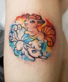 Matching Pokemon Tattoos, Tattoos Pokemon, Ash E Pikachu, Pokemon Tattoos, Couple Tattoos Unique Meaningful, Nerdy Tattoos, Couple Tattoos Unique, Pokemon Tattoo, Cool Pokemon