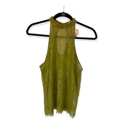 Forever 21 Lace Green Cami - Tag Still Attached Size Small Made In China 100% Nylon #Goingout #Evening #Highcollar #Lace #Green Green Nylon Cotton Gauze Shirt, Green Cami, Asymmetrical Hem Top, Long Sleeve Wrap Top, Sleeveless Peplum Top, Blue Floral Top, Girls Crop Tops, Printed Tunic Tops, Floral Button Up