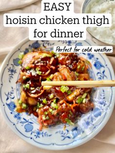 No need to marinate but full of flavor so perfect for last minute weeknight meals! Hoisin Chicken Thighs, Sticky Chicken Thighs, Beginner Cook, Red Pepper Recipes, Hoisin Chicken, Chicken Thighs Recipes, Chinese Chicken Recipes, Chicken Thighs Recipe, Thighs Recipe