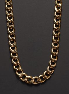 9mm gold curb chain necklace for men - Men's thick gold chain necklace - Gold curb chain 10k plated Modern Cuban Link Gold Chain Jewelry, Modern Gold Cuban Link Necklace, Gold Cuban Link Chain Necklace, Cuban Link Stainless Steel Necklace With Gold Chain, Gold Stainless Steel Cuban Link Necklace, Gold Cuban Link Chain Necklace In Stainless Steel, Modern Gold Chain Cuban Link Necklace, Modern Cuban Link Gold Chain Necklace, Gold Cuban Link Stainless Steel Chain Necklace