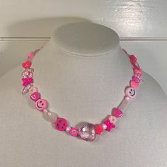 This pink mismatched necklace would look great on you Rose Y2k, Rose D, Pink Y2k, Idaho Falls, Beaded Necklaces, How To Make Beads, Chain Styles, Idaho, Necklace Etsy