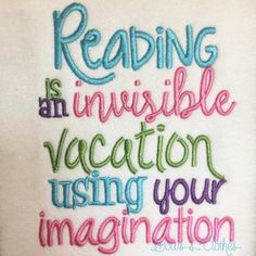 a white towel with the words reading is an invisible vacation using your imagination