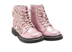 HONEYPIEKIDS | Lelli Kelly Girls PINK GLITTER Butterfly Wings Mid Rise Boots Mid Rise Boots, Pink Glitter Butterfly, Wings Decoration, Glitter Butterflies, Butterfly Fairy Wings, Lelli Kelly, Glitter Butterfly, Mid Boots, Butterfly Fairy