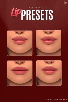 lips with different shapes and colors are shown in this advertisement for lipstick cosmetics brand lip products