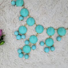 Light Blue Multi Layered Statement Necklace 26 - Accessories - dalia + jade Lace Dress Extender, Dress Extender Slip, Dress Extender, Scalloped Lace Dress, Layered Ruffle Dress, Open Heart Necklace, Scalloped Dress, Beaded Statement Necklace, Blue Beads