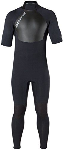 a black wetsuit with white writing on the chest