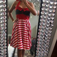 Super Cute! And Never Worn, I Do Believe I Bought This Off Of Etsy. Because It Looks Custom Made With No Tags Inside. I’m 5’6” And U Can See In Photos Where The Length Hits. No Stains Or Imperfections. Summer Pinup Dresses For Party, Summer Pinup Party Dresses, Summer Party Pinup Dresses, Red Rockabilly Summer Dress, Fitted Rockabilly Summer Dresses, Summer Rockabilly Dresses For Retro-themed Events, Fitted Cotton Rockabilly Dress, Red Sleeveless Rockabilly Dress, Red Pinup Party Dress