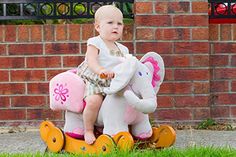 Plush rocking elephant with chair and wheels for babies and toddlers rocks well on the floor and carpet. It looks cute and stands out in a child's room. View more at http://kidsrockinghorsetoy.com/labebe-stuffed-plush-rocking-animal-toy-rockers-for-babies-toddlers-children-ride-on/ VIEW ALL http://kidsrockinghorsetoy.com/best-plush-rocking-horses-animals-with-seats-chairs-babies-toddlers-ride-on-toys/ Cozy Baby Nursery, Elephant Rocker, Rocking Elephant