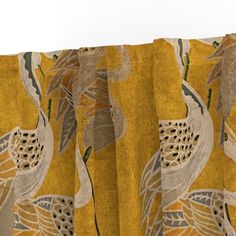 Maximalism Curtain Panel Golden Hour Cranes by Shellyturnerdesigns Art Deco Birds Boho Crane Luxe Custom Curtain Panel by Spoonflower - Etsy Craft Sale, Printed Design