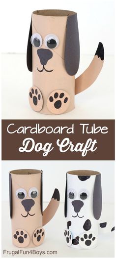 cardboard tube dog craft for kids to make