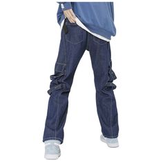 The Street Splicing Strap Straight Jeans feature a classic straight leg cut, making them a versatile choice that can be dressed up or down. The spliced strap detailing on the sides adds a unique and edgy touch to the design, making these jeans stand out from the rest. Features: -90% Cotton, 10% Spandex -Premium denim fabric -High-rise waist -Side big pockets -Straight leg -Unisex style Fitted Blue Cargo Jeans For Streetwear, Casual Cargo Pants With Contrast Stitching For Streetwear, Fitted Dark Wash Cargo Pants For Streetwear, Urban Fitted Blue Cargo Jeans, Fitted Urban Blue Cargo Jeans, Blue Bottoms With Contrast Stitching For Streetwear, Strap Jeans, Free Scarf, Big Pockets