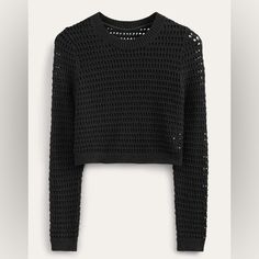 Never Worn Nwt Boden Crochet Crop Sweater Size Small Color Black Fits Like A Crop *^See Picture Crochet Jumper, Chunky Knit Jumper, Sweater Crochet, Cropped Pullover, Crochet Inspo, Sweater Crop, Jumper Sweater, Crochet Sweater, Knit Jumper