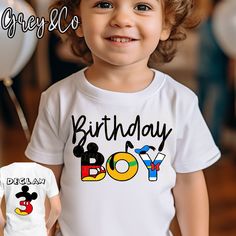 This is a perfect Shirt for your toddlers Birthday or just for everyday wear! Let us know what Name and Number for the back of shirt. Message us if you would like something special and different. We can do anything ! :) HOW TO ORDER 1. SELECT Design  2. CHOOSE Size 3. PERSONALIZATION BOX: Please put color of shirt (colors only available in short sleeves; long sleeve are white and heather grey; if no color is stated we will do it on white) spelling of name for back of shirt and age.  Materials  - Mickey Mouse Birthday Shirt Two, Mickey Mouse Birthday Shirts Families, Disney Birthday Boy Shirt, Twoodles Birthday Party Boy, Mickey Birthday Shirt, Mickey Mouse Birthday Shirt, Birthday Boy Shirt, Mickey Birthday, Birthday Boy Shirts